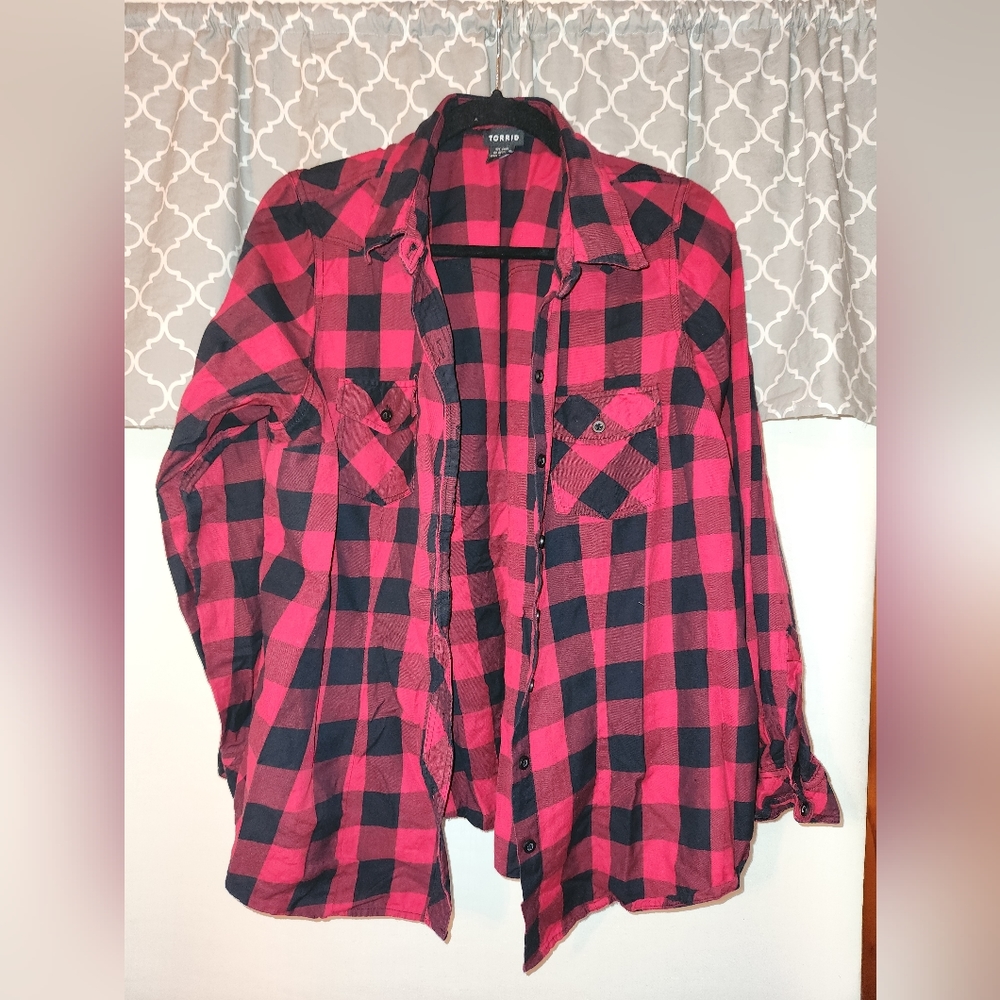 Torrid red and black flannel